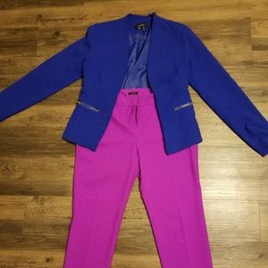 Slim Fit Magenta Pants